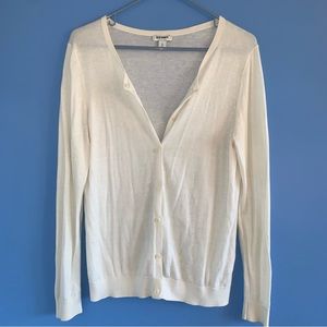 Old Navy Thin Cotton Cardigan in White with White Buttons.